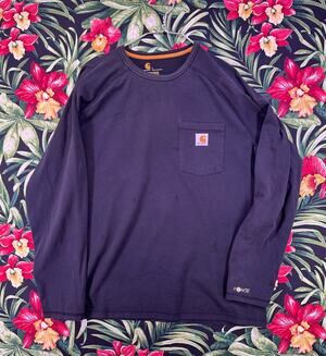 Carhartt Force Light Longsleeve  Blue Shirt Size Large